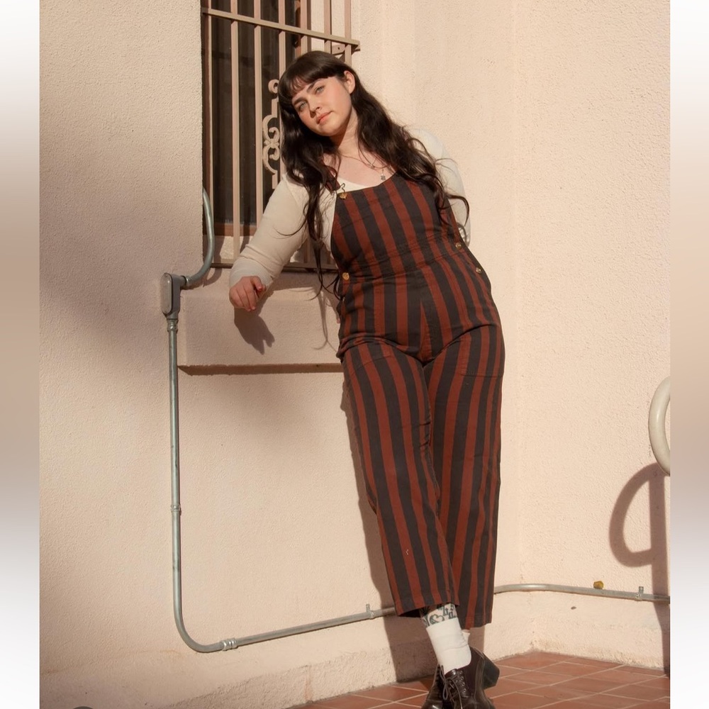 Big Bud Press Brown/Black Striped Overalls Size XP
